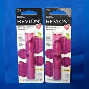 Revlon Kiss Balm Tinted Lip 035 Berry Burst (2 Pack) NEW Sealed Natural Fruit